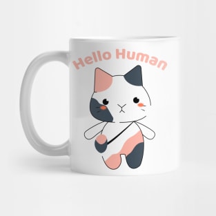 Cute chubby cat - hello human Mug